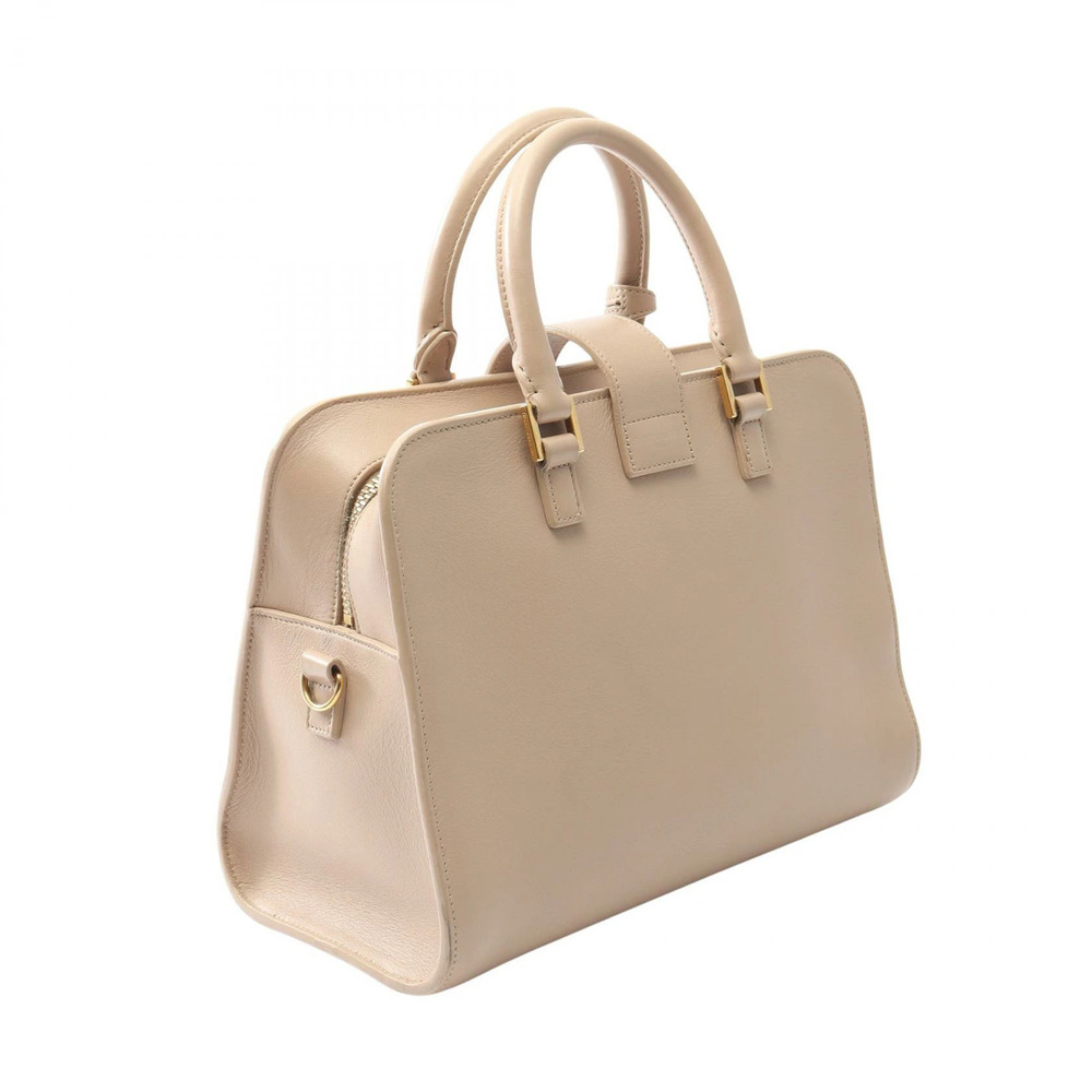 Saint Laurent Paris Baby Cabas Handbag Leather Beige - Picture 2 of 8